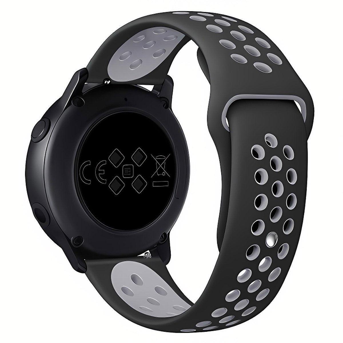 22mm 20mm Silicone Sports Watch Band for Samsung Huawei Huami Two-Tone Strap - 22mm-White