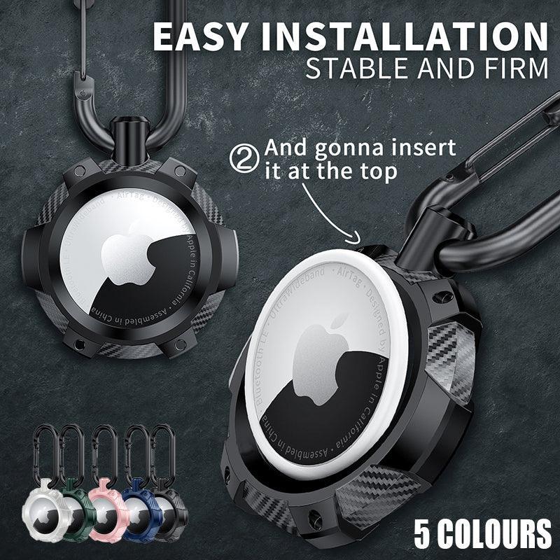 For Apple Airtag Armor Silicone Shockproof Protective Case Air Tag Cover Holder - Black