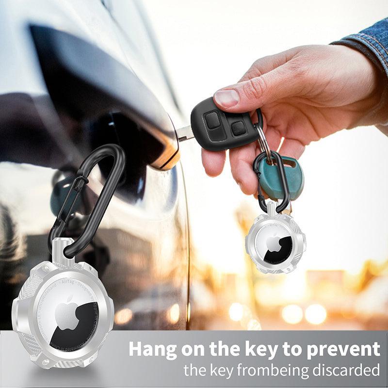 For Apple Airtag Armor Silicone Shockproof Protective Case Air Tag Cover Holder - White