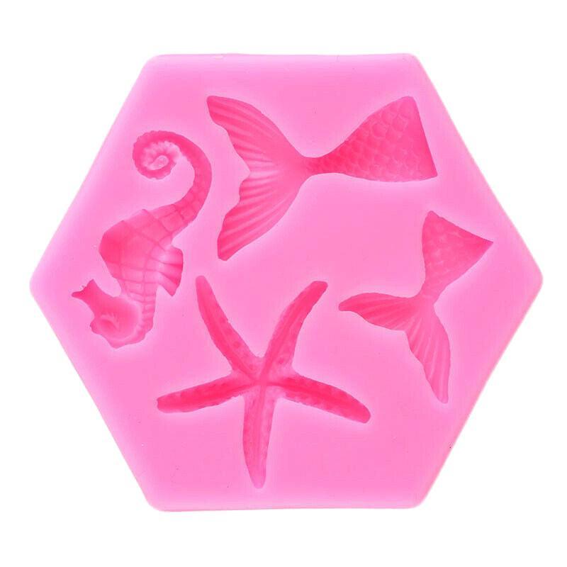 Mermaid Tail Sea Shell Silicone Cake Fondant Sugarcraft Mould Chocolate Mold - Mermaid Tail Large