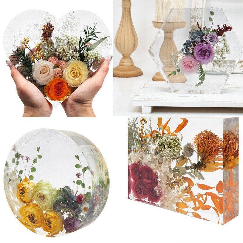 New Large Crystal Epoxy Resin Mold Geometry Cube Specimen Love Heart Round Mould - Round