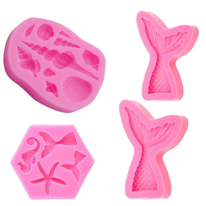Mermaid Tail Sea Shell Silicone Cake Fondant Sugarcraft Mould Chocolate Mold - Mermaid Tail Small