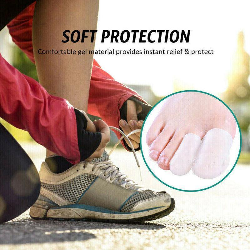 Silicone Toe Sleeve Gel Toe Cap Cover Protector Finger Tube Corn Pain Relief Au - L(2PCS)