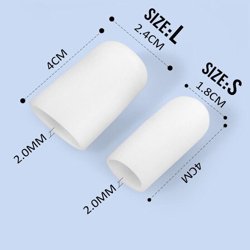 Silicone Toe Sleeve Gel Toe Cap Cover Protector Finger Tube Corn Pain Relief Au - S(2PCS)