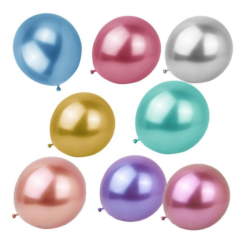 Metallic Latex Balloons 12 Inch Chrome Party Balloons for Birthday Wedding Decoration - Silver 50PCS