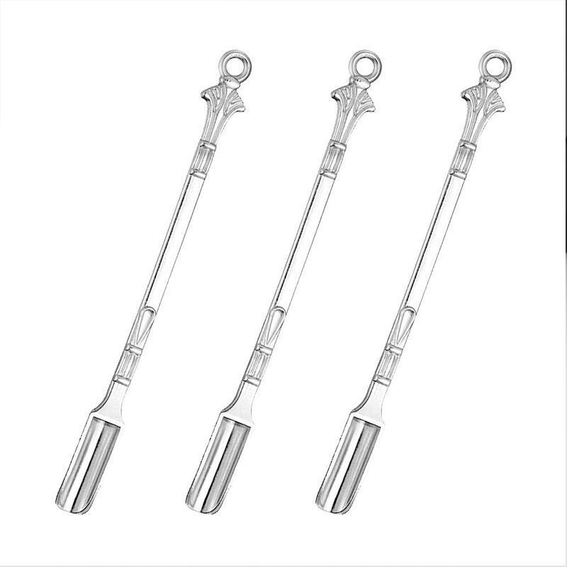 6X Mini Powder Ladle Scoop Mini Spoon Spatula Metal Shovel Silver color Spoon