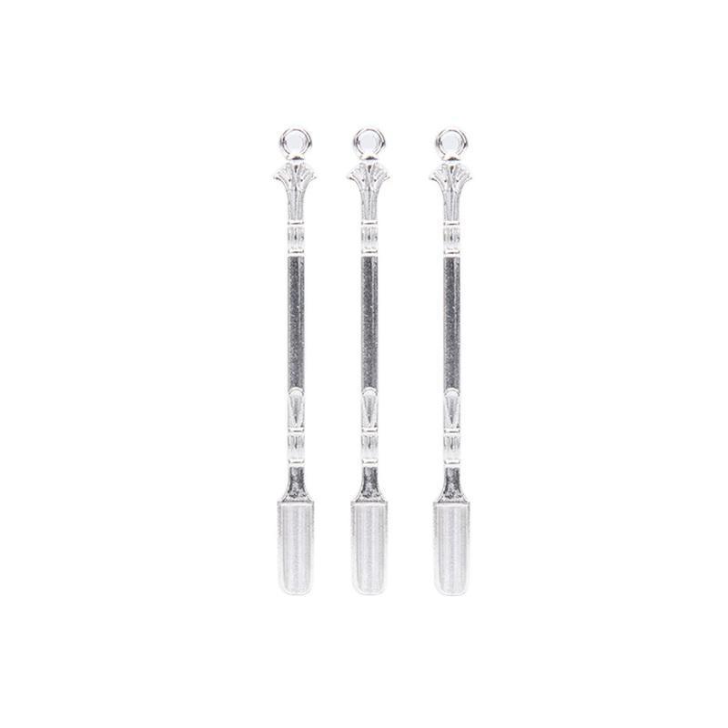 6X Mini Powder Ladle Scoop Mini Spoon Spatula Metal Shovel Silver color Spoon