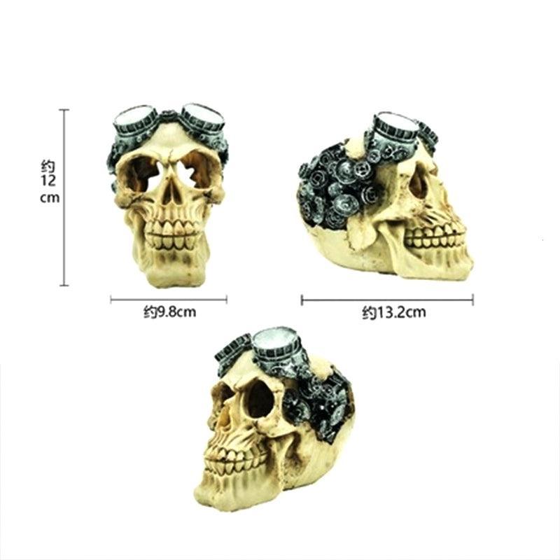 Artificial Fake Skull Head Bone Aquarium Ornament Fish Tank Decoration - Pirate