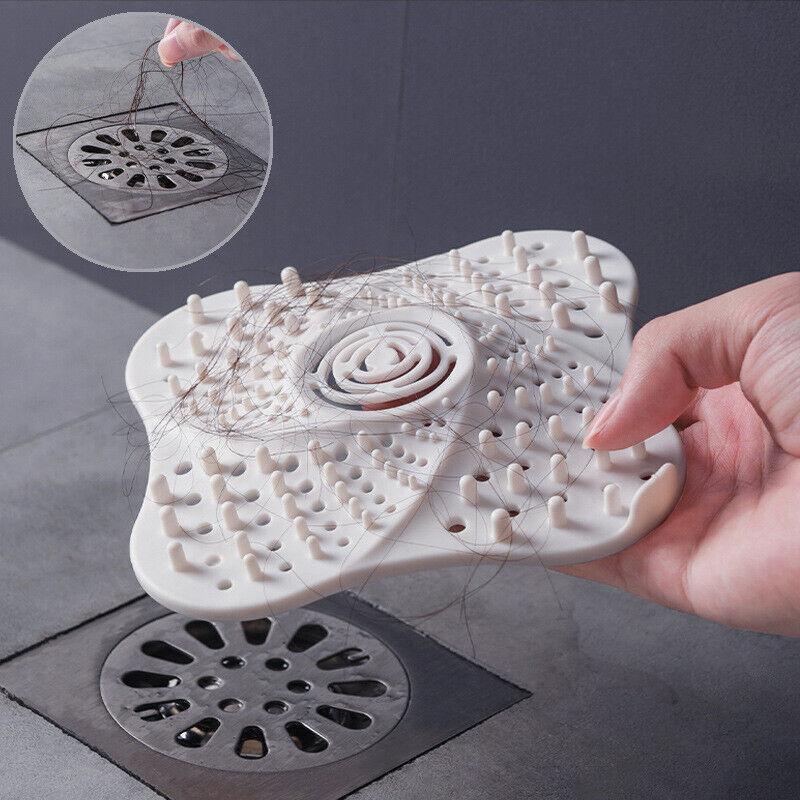 Sink Trap Filter Hair Catcher Shower Bath Cover Basin Stopper Drain Strainer - Blue