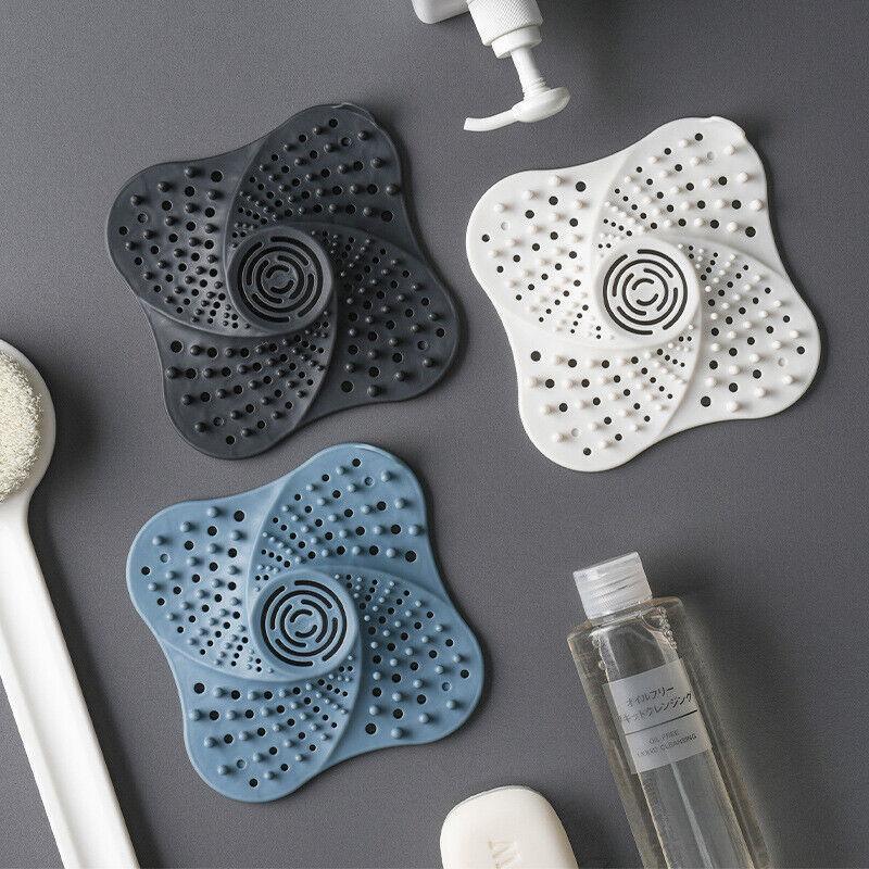 Sink Trap Filter Hair Catcher Shower Bath Cover Basin Stopper Drain Strainer - Blue