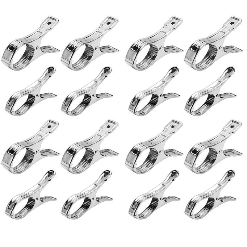 Large Stainless Steel Clothes Pegs Hanging Clip Laundry Windproof Clamp - 9cm *16 PCS