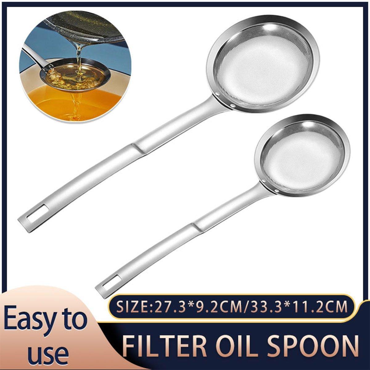 Oil Separator Spoon Mesh Fine Hole Filter Degreasing Residue Cooking Tool - Samll