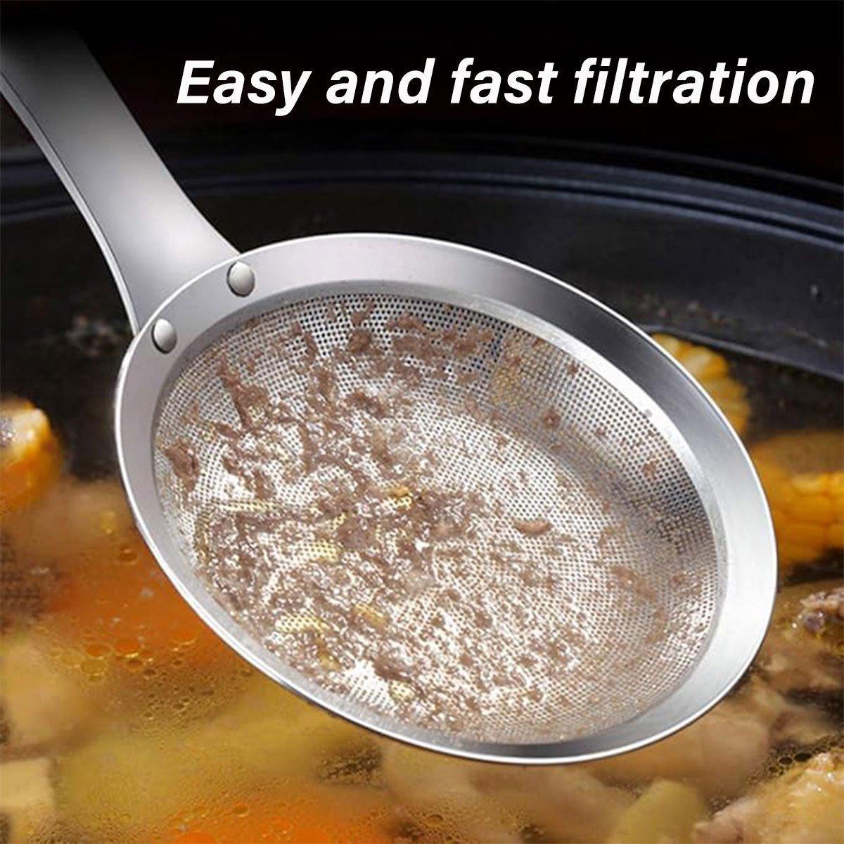 Oil Separator Spoon Mesh Fine Hole Filter Degreasing Residue Cooking Tool - Samll