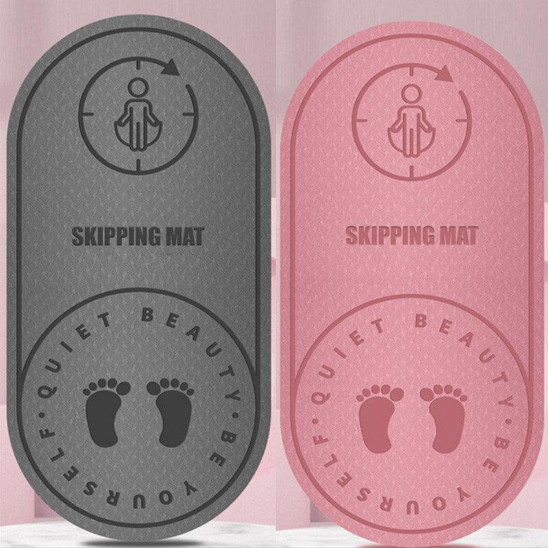 Jump Rope Mat Soundproof Shock Absorbing Mat for Indoor Fitness Yoga Floor Use - Grey