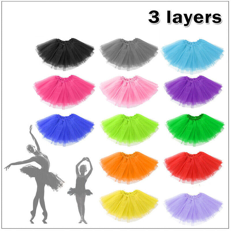 Girls Tutu Skirt Princess Dressup Party Costume Ballet Dancewear - Fruit Green