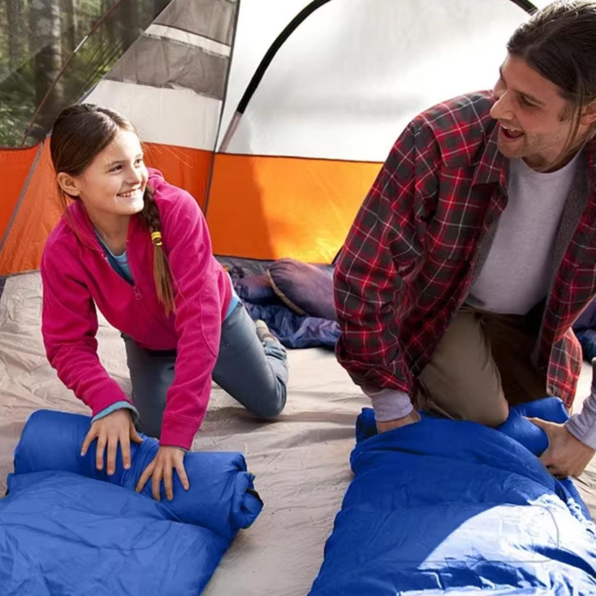 Single Sleeping Bag Outdoor Camping Hiking Thermal Warm Tent Travel Gear - Royal Blue