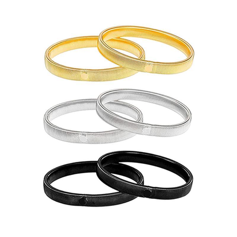 Unisex Anti-Slip Shirt Sleeve Holders Fashion Elastic Armbands Hold Ups Garter - Silver