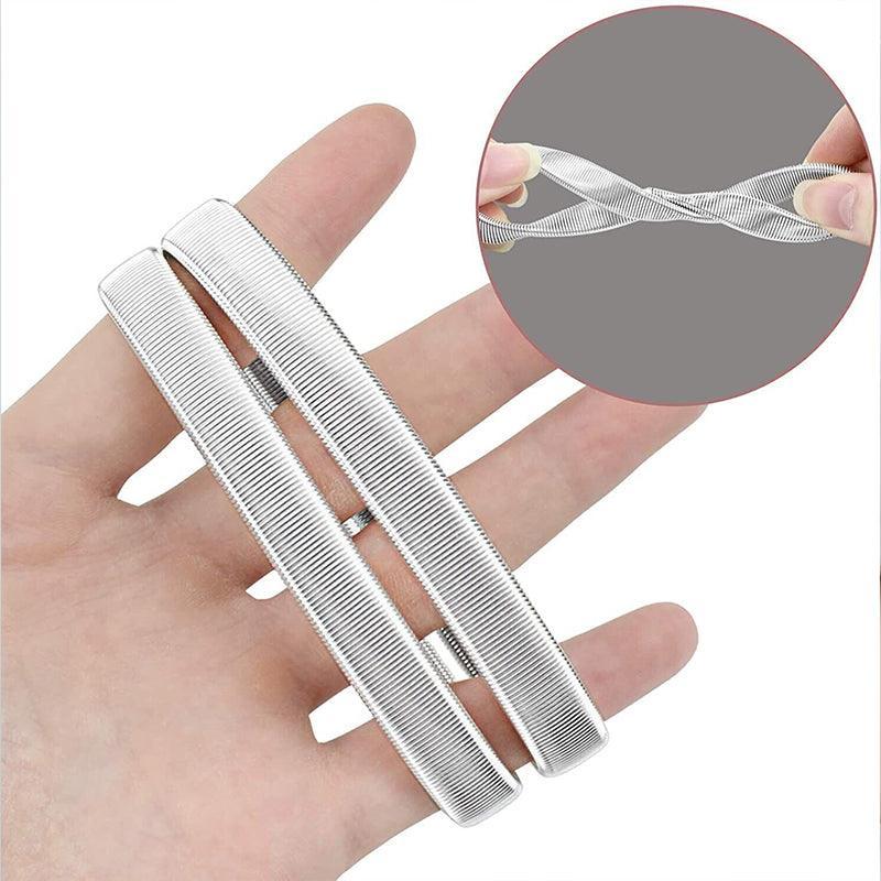 Unisex Anti-Slip Shirt Sleeve Holders Fashion Elastic Armbands Hold Ups Garter - Silver