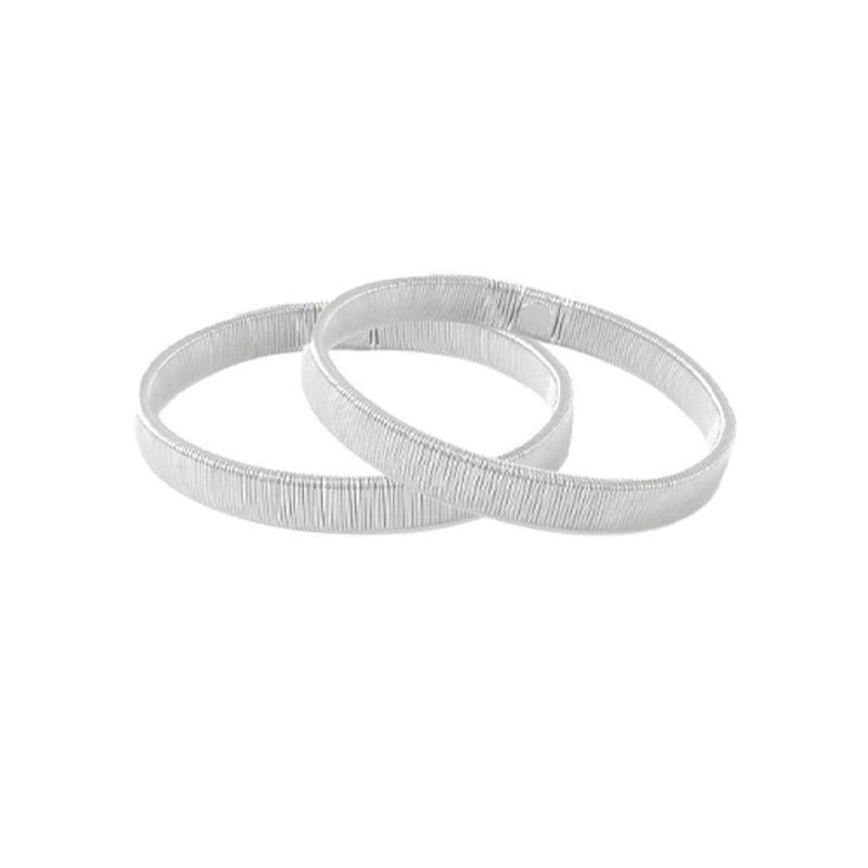 Unisex Anti-Slip Shirt Sleeve Holders Fashion Elastic Armbands Hold Ups Garter - Silver