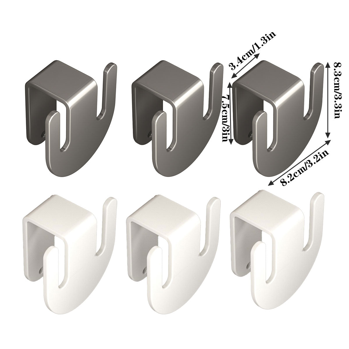 3PCS Wall Mounted Slipper Rack Bathroom Shoe Storage Hook Holder Organiser - Grey