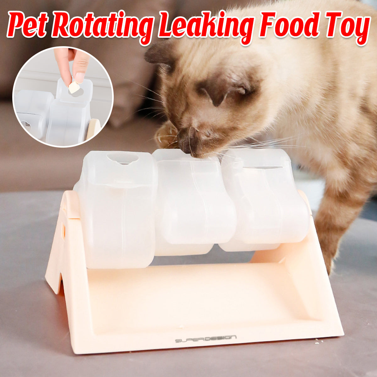 Cat Puzzle Feeder Toy Turntable Leaky Food Dispenser for Snacks Freeze Treats