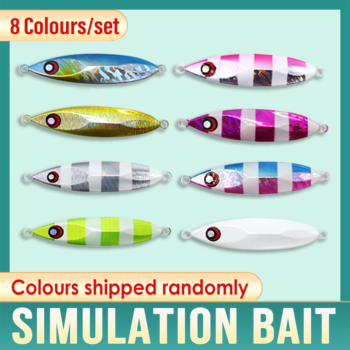 Fishing Lure Bait Set 8pcs Conical Boat Tackle Artificial Hard Bait Accessories - 120g