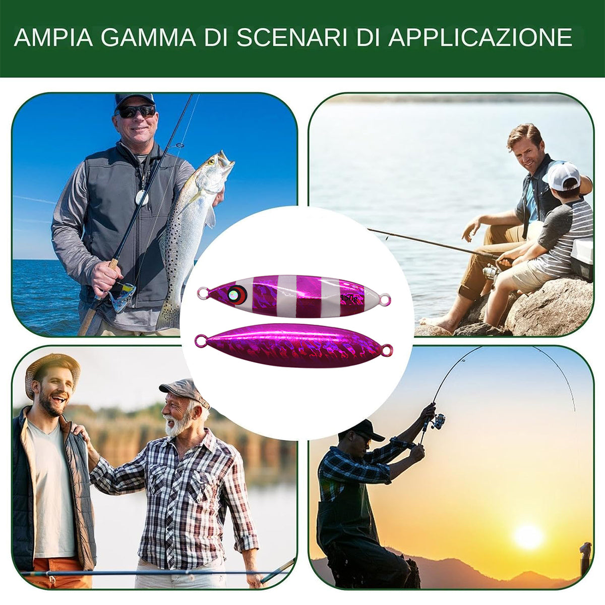 Fishing Lure Bait Set 8pcs Conical Boat Tackle Artificial Hard Bait Accessories - 40g