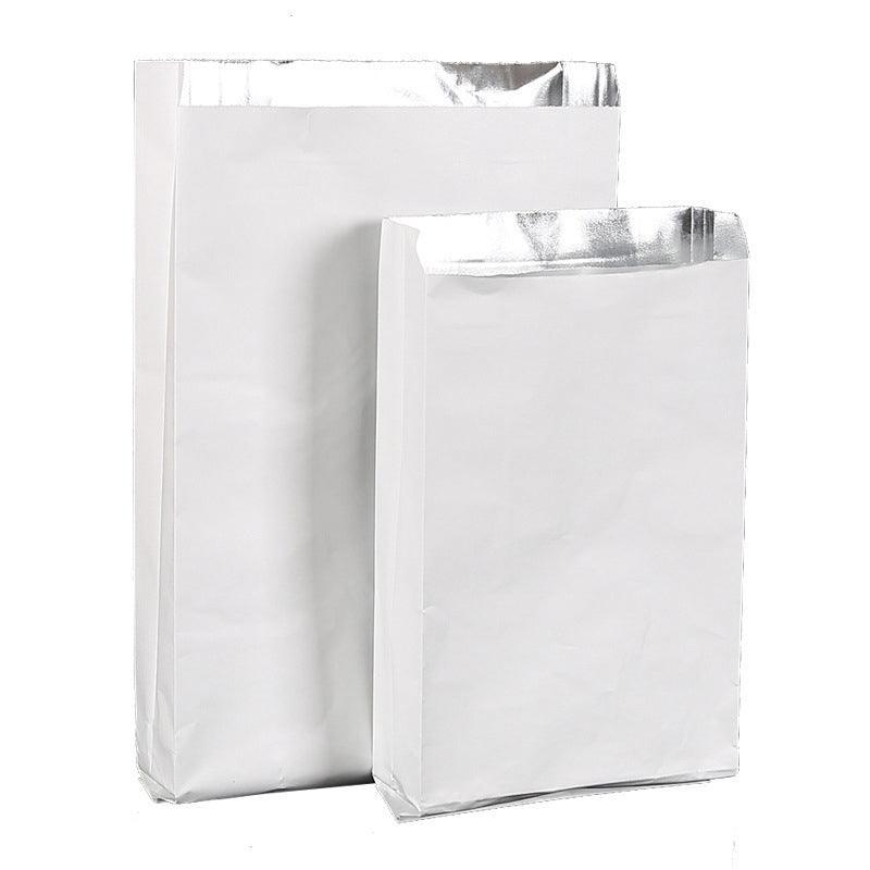 Aluminum Foil Lined Chips Bbq Chicken Paper Bags Disposable Greaseproof Takeaway - 12*4*21.5-500PCS