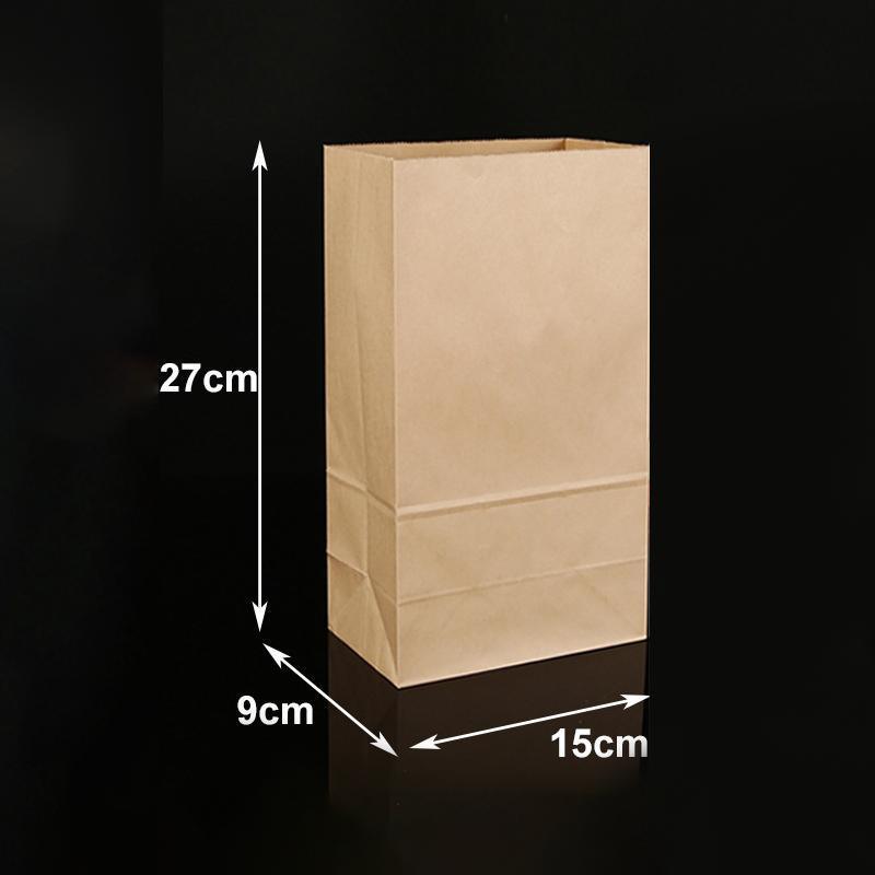 500PCS Kraft Food Paper Bags Brown Flat Bottom Lunch Bags Party Favour Bag - 500PCS-18*11*30CM