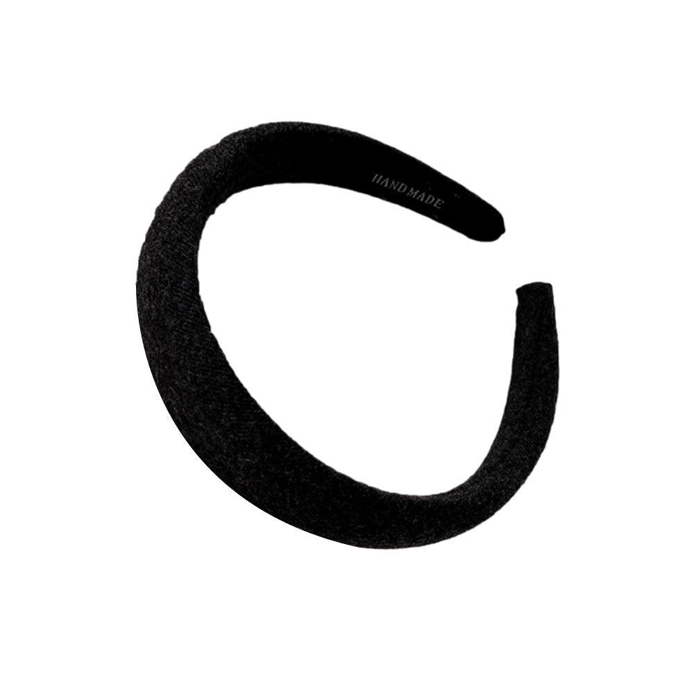 Women Thick Padded Wide Headband Sponge Hairband Wedding Party Plain - Milk Tea