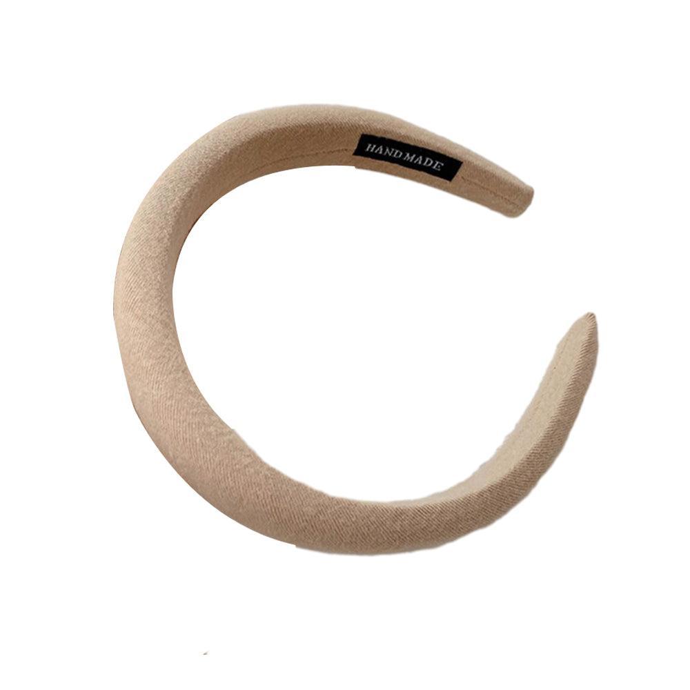 Women Thick Padded Wide Headband Sponge Hairband Wedding Party Plain - Black