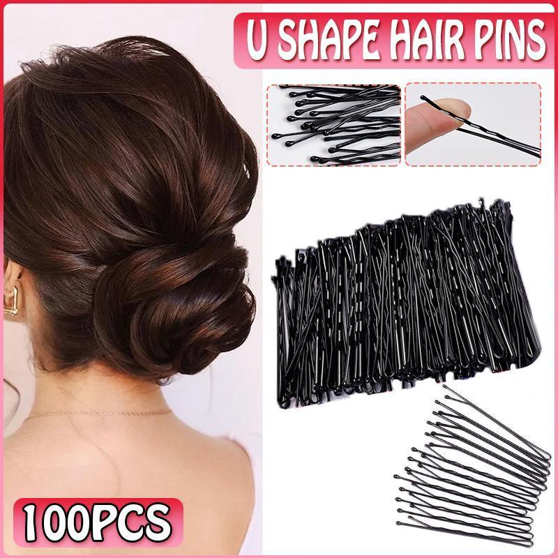 100PCS Black Bobby Pins 5cm Strong Hair Clips for Women Girls School Salon Use