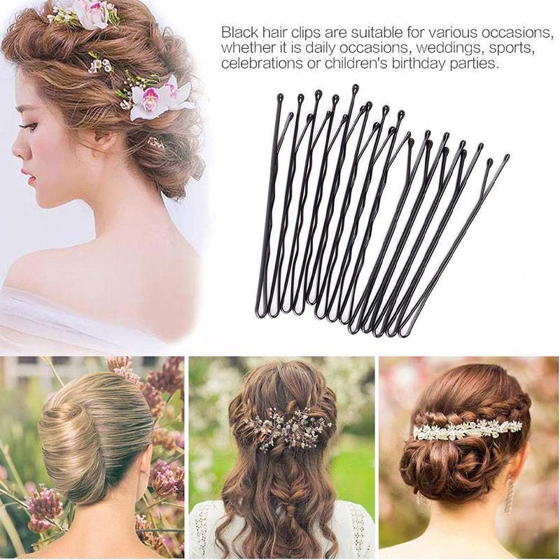 100PCS Black Bobby Pins 5cm Strong Hair Clips for Women Girls School Salon Use