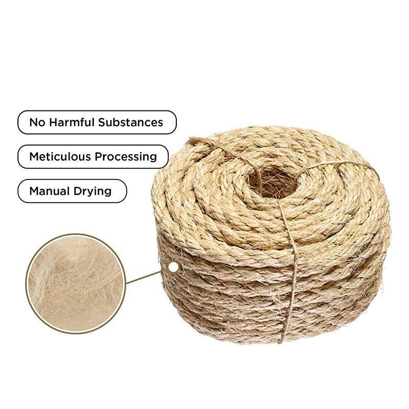 Versatile Natural Sisal Rope 6mm Thick Twine 10M-50M for Crafts - 6MM*20M