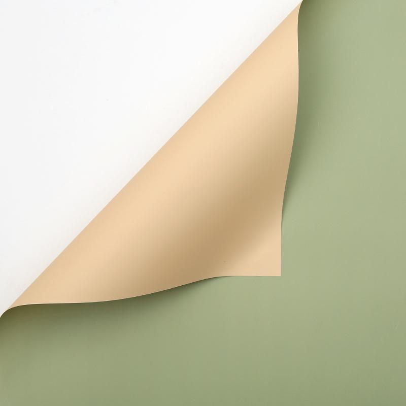 20PCS Plastic Waterproof Flower Gift Wrapping Paper Florist Bouquet Packaging - Champagne + Matcha