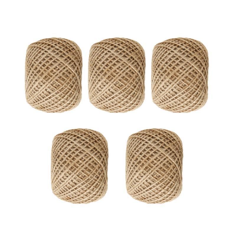 Sisal Rope Natural Jute Hemp Manila Twine String Cord 1-14mm Thick Craft DIY - 5Rolls-12MM*50M