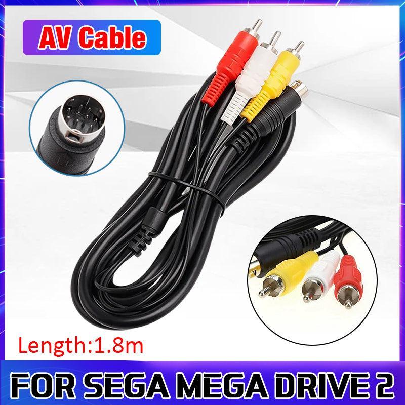 TV AV RCA Audio Video Cable Lead Cord Adapter for SEGA Mega Drive 2 3 Console