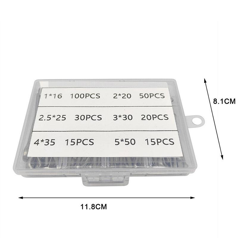 230PCS Cotter Pin Assortment Set Galvanised Iron Split Pins for Automotive Repairs