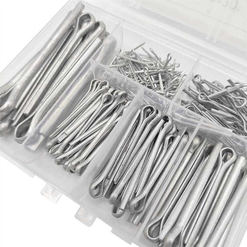 230PCS Cotter Pin Assortment Set Galvanised Iron Split Pins for Automotive Repairs