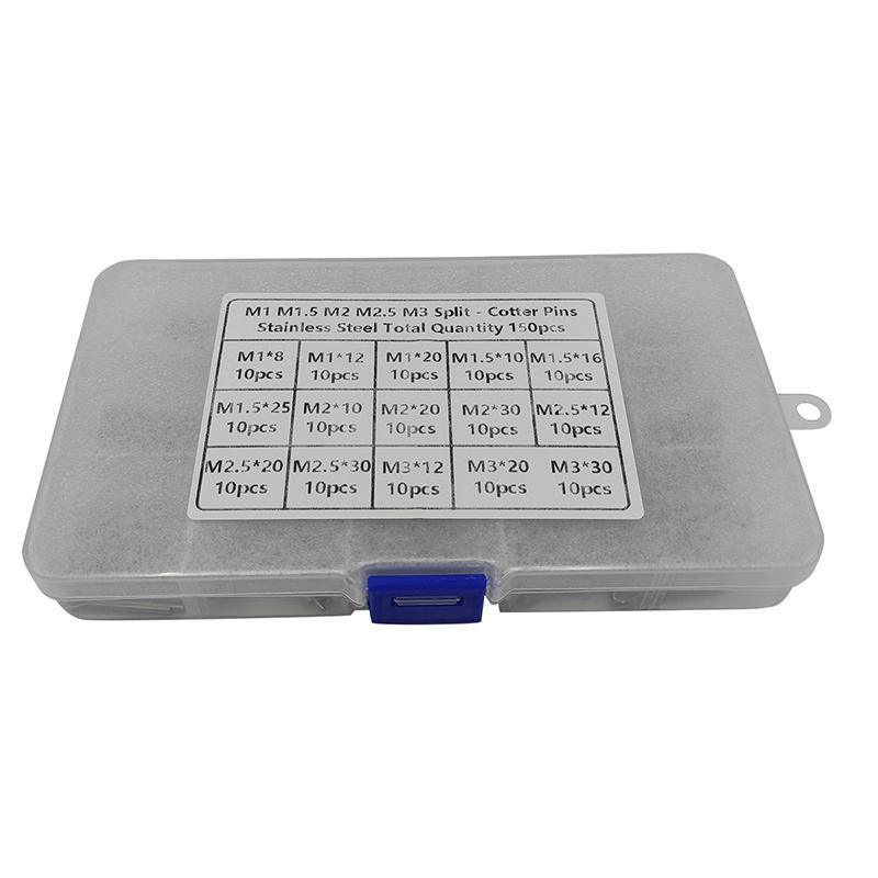 150PCS box 15 Kinds Stainless Steel Split Cotter Pins Assortment Kit Tools cherr