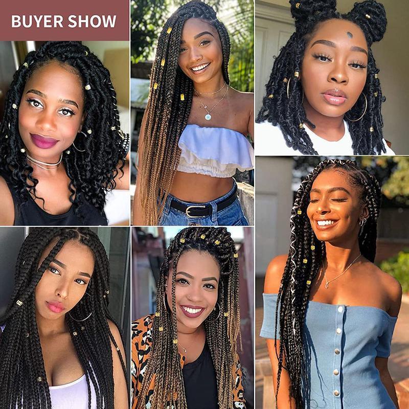 40PCS Gold Dreadlock Hair Braid Cuff Clips Adjustable Beads for Braids and Styling