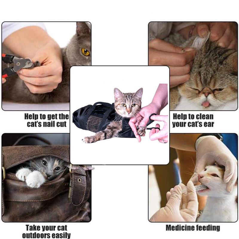 Cat Grooming Restraint Bag Pet Bath Wash Bags Nail Trimming Anti Scratch