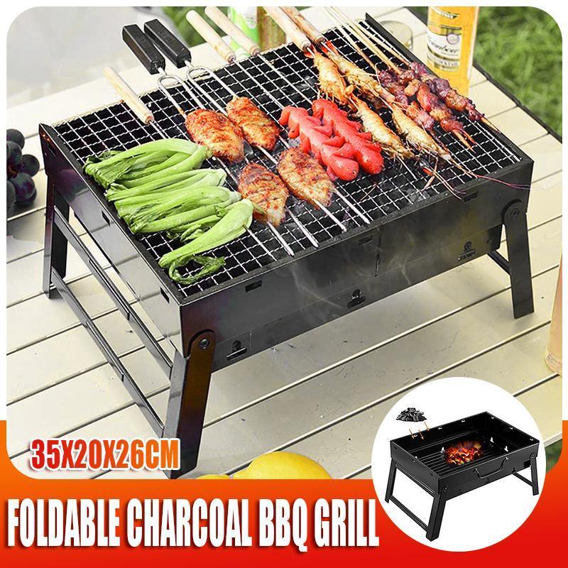 Portable Foldable Charcoal BBQ Grill for Outdoor Camping Picnic and Hibachi Cooking