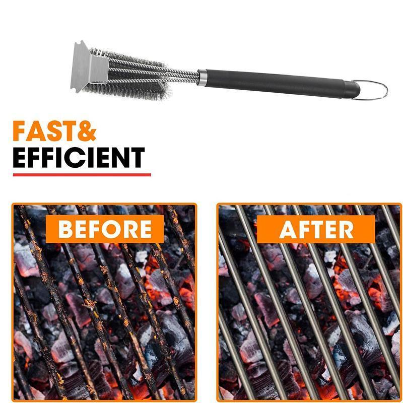 Grill Brush and Scraper 18 Inch Stainless Steel Barbecue Cleaning Brush Wire Bri
