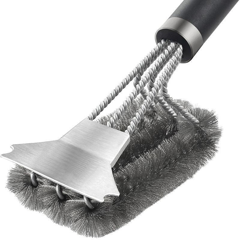 Grill Brush and Scraper 18 Inch Stainless Steel Barbecue Cleaning Brush Wire Bri