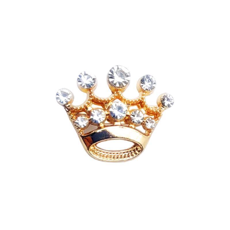 Small Crown Brooch Accessory Fashion Corsage Pin Jewelry Women Men Gift - 3# Gold