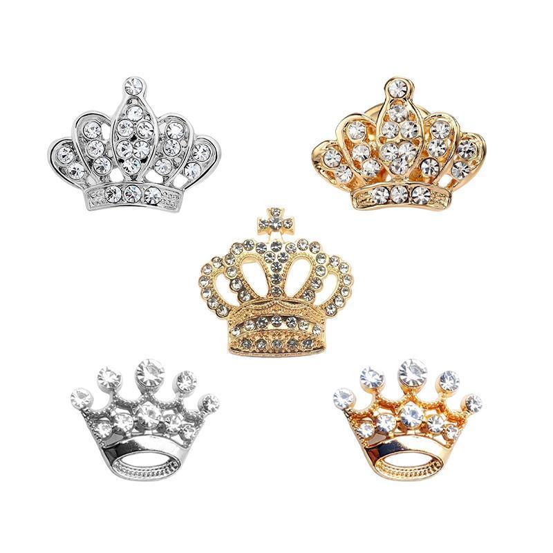 Small Crown Brooch Accessory Fashion Corsage Pin Jewelry Women Men Gift - 1# Gold