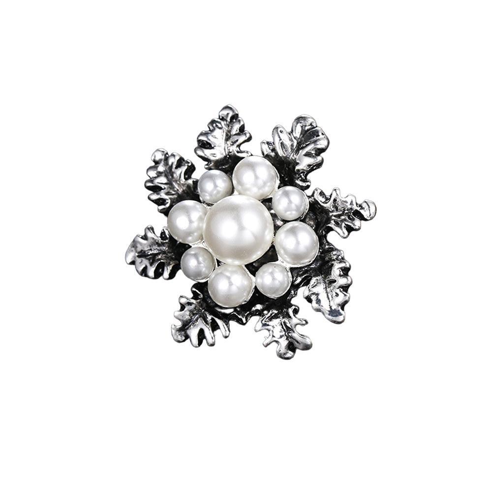 Imitation Pearl Brooch Elegant Jewelry Fashion Accessory Women Ladies Gift - Sliver
