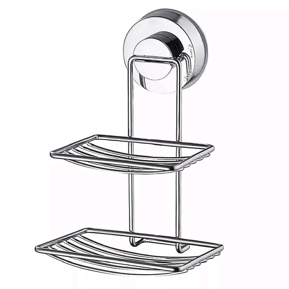 Shower Bar Holder Suction Basket Wall Mounted Stainless Steel Bathroom Soap Dish - Double Layer
