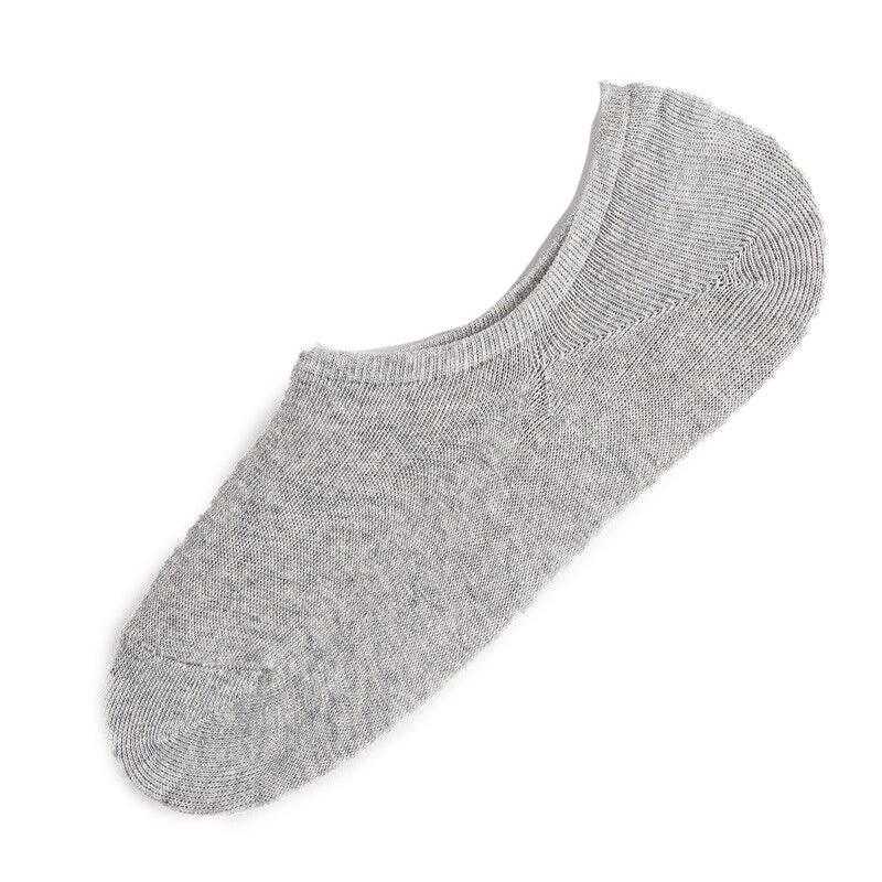 5 Pairs No Show Liner Socks Non Slip Cotton Low Cut Invisible Unisex Footies - White+Light Grey+Dark Grey+Navy*2